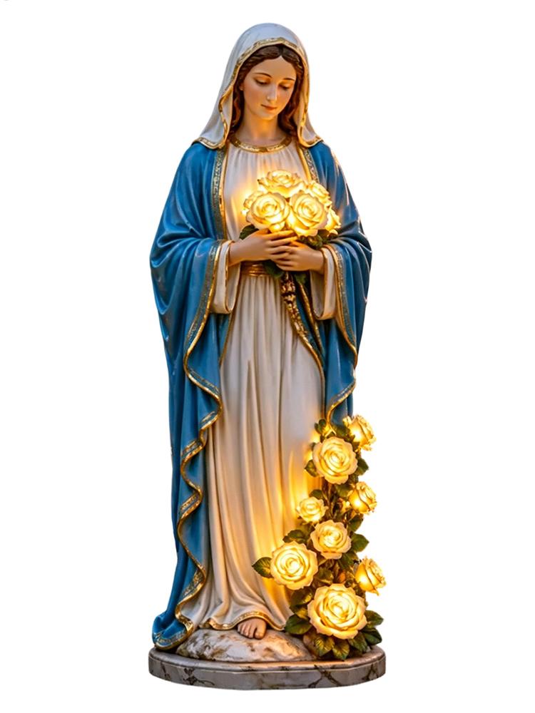 Resin Art Light - Mary Lady Garden Light Solar Resin