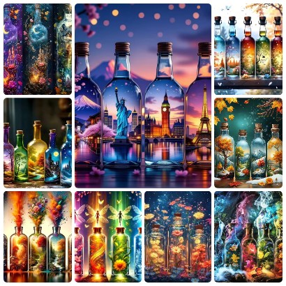 Resin Art World - Magical Bottle Scenery Diamond Painting, World