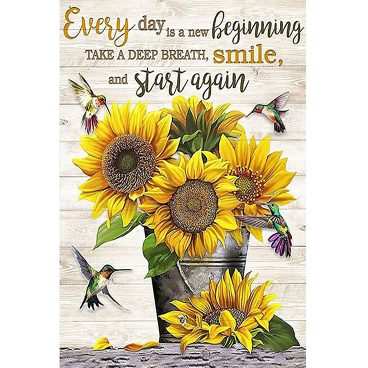 Resin Art Quotes - Sunflower Hummingbird With Inspirational Quote Diy