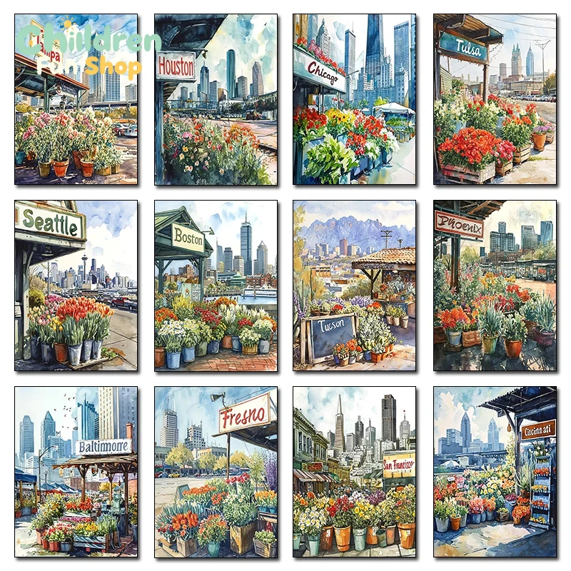 Resin Art World - Classic Street Flower Shops In Cities