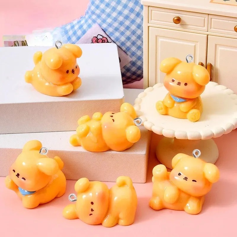 Resin Art Hanging - 10Pcs Cute Cartoon Dog Acrylic Resin