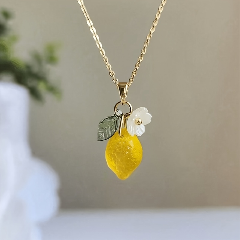1Pc Fresh Cute Lemon Flower Re - Resin Art Hanging ulasan dan harga