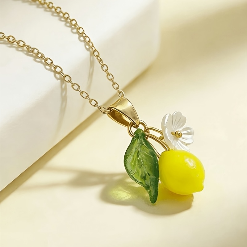 1Pc Fresh Cute Lemon Flower Re - Resin Art Hanging ulasan dan harga