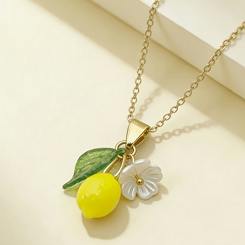 1Pc Fresh Cute Lemon Flower Re - Resin Art Hanging ulasan dan harga
