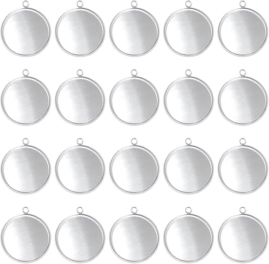 20 Pieces Stainless Steel Roun - Resin Art Hanging ulasan dan harga