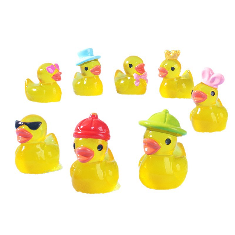 Mini Yellow Luminous Duck Orna - Resin Art Light ulasan dan harga