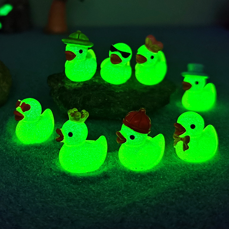 Mini Yellow Luminous Duck Orna - Resin Art Light ulasan dan harga
