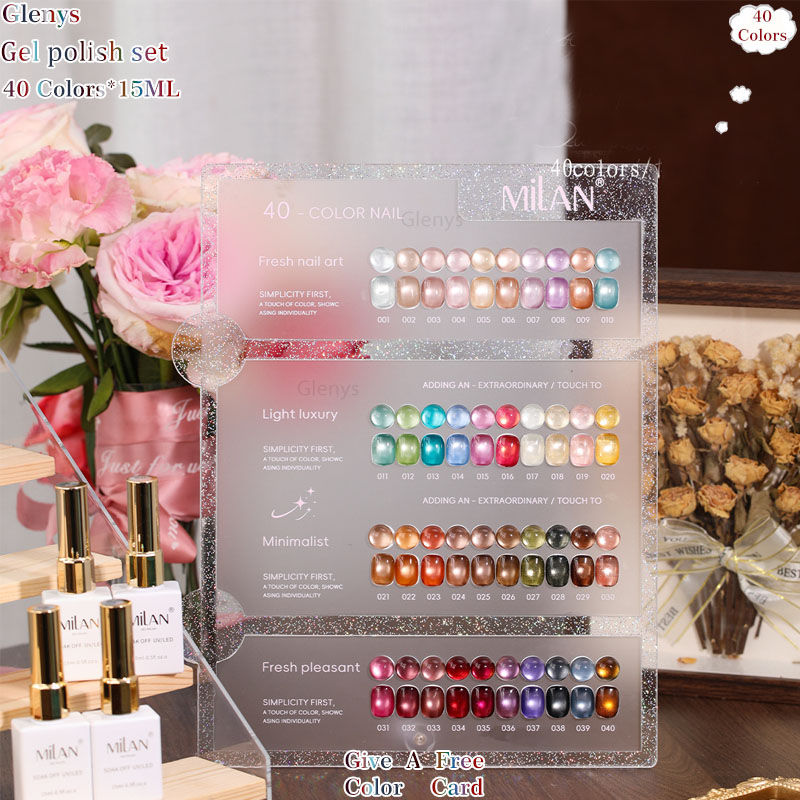 Glenys 40 color cat's eye nail - Resin Art Learning ulasan dan harga