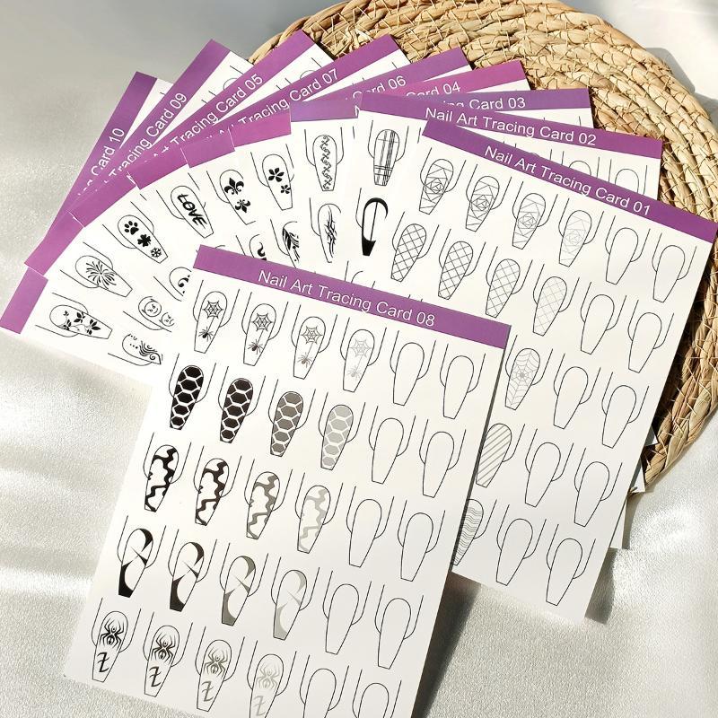 10pcs Nail Art Lines Practice  - Resin Art Learning ulasan dan harga