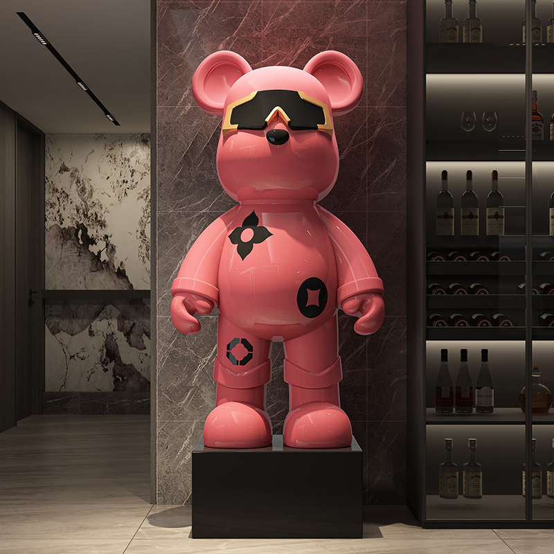 Light Luxury Pink Violent Bear - Resin Art Light ulasan dan harga