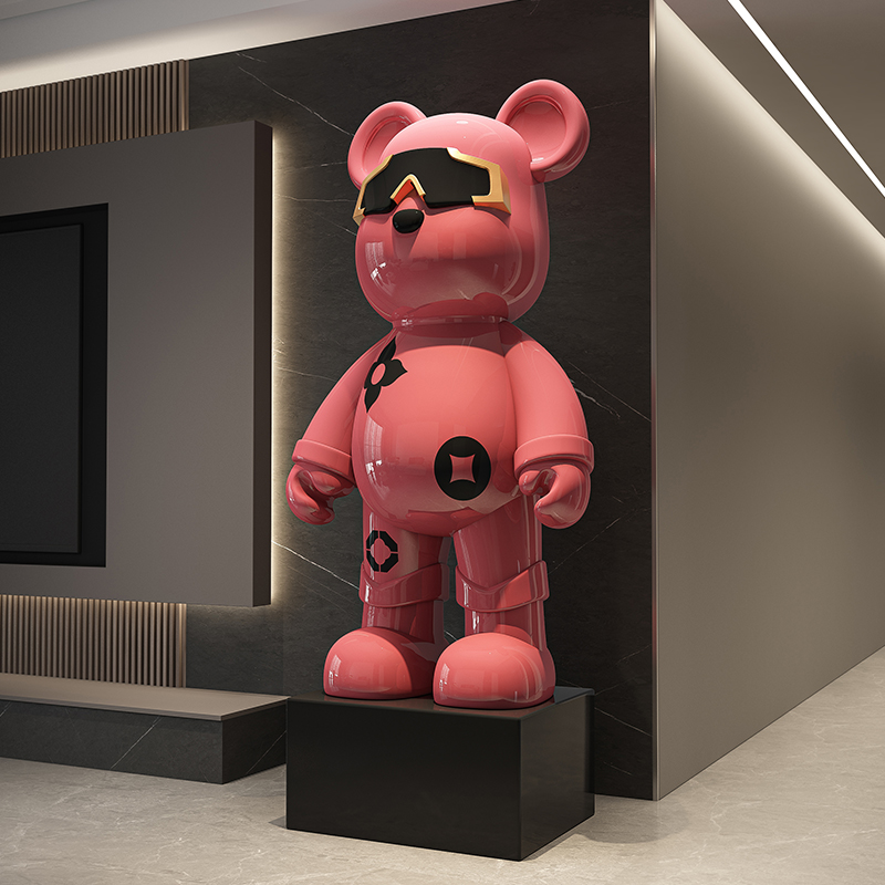 Light Luxury Pink Violent Bear - Resin Art Light ulasan dan harga