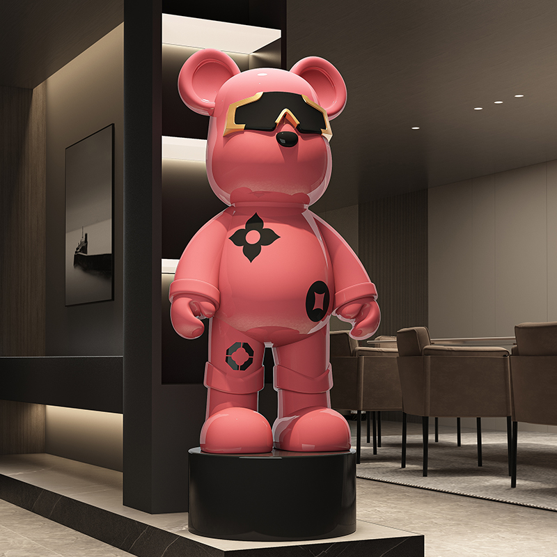 Light Luxury Pink Violent Bear - Resin Art Light ulasan dan harga