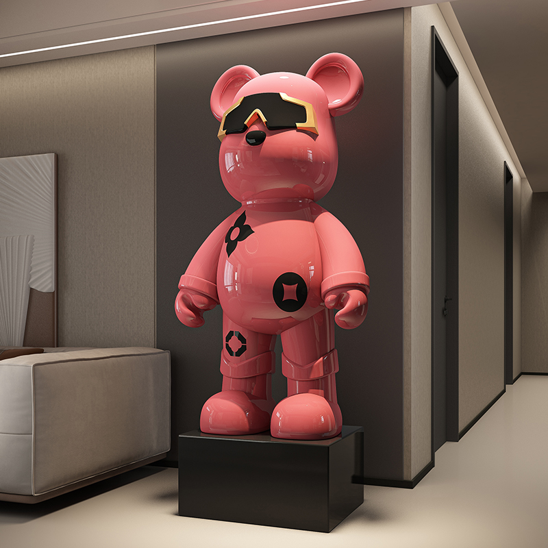 Light Luxury Pink Violent Bear - Resin Art Light ulasan dan harga