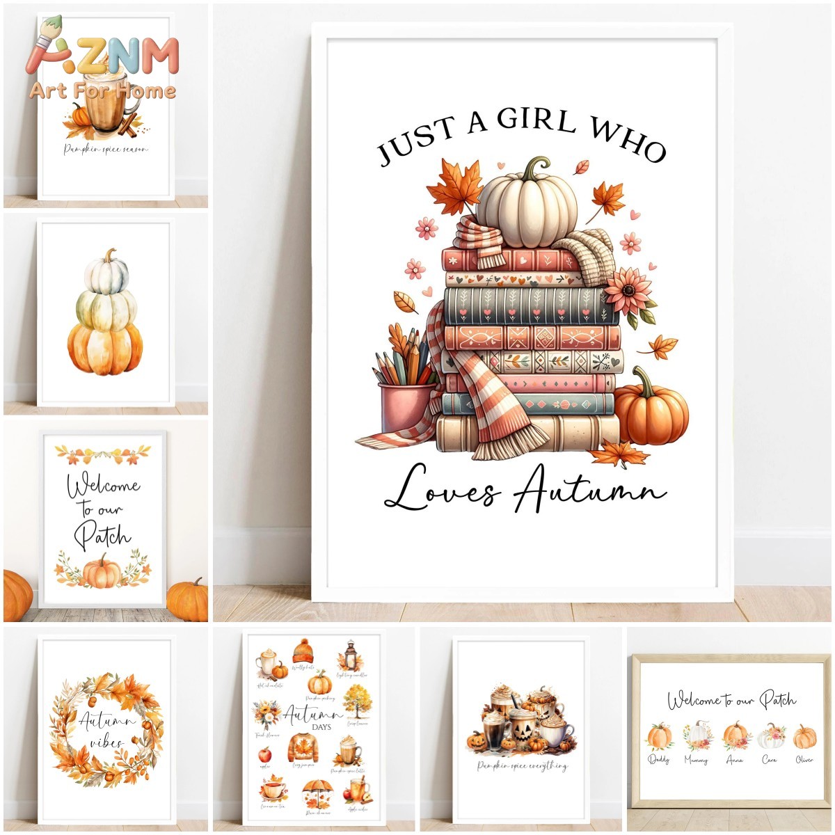 AZNM Watercolor Autumn Books P - Resin Art Quotes ulasan dan harga