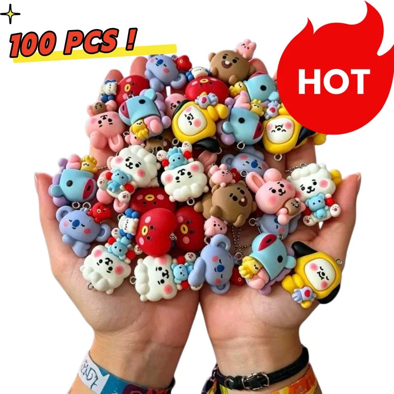7pcs BT21 Resin Cartoon Charm  - Resin Art Hanging ulasan dan harga