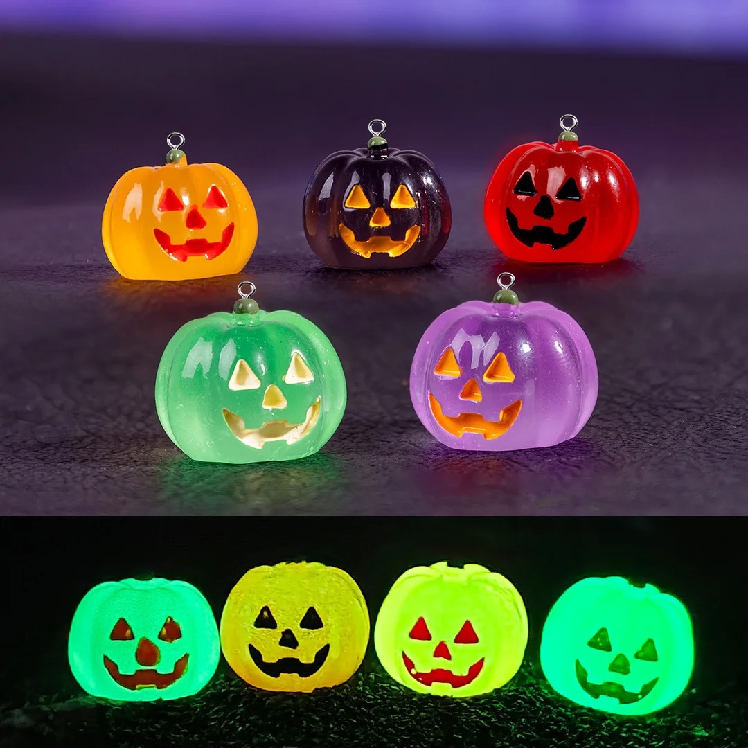 5Pcs Kawaii Luminous Pumpkin R - Resin Art Hanging ulasan dan harga