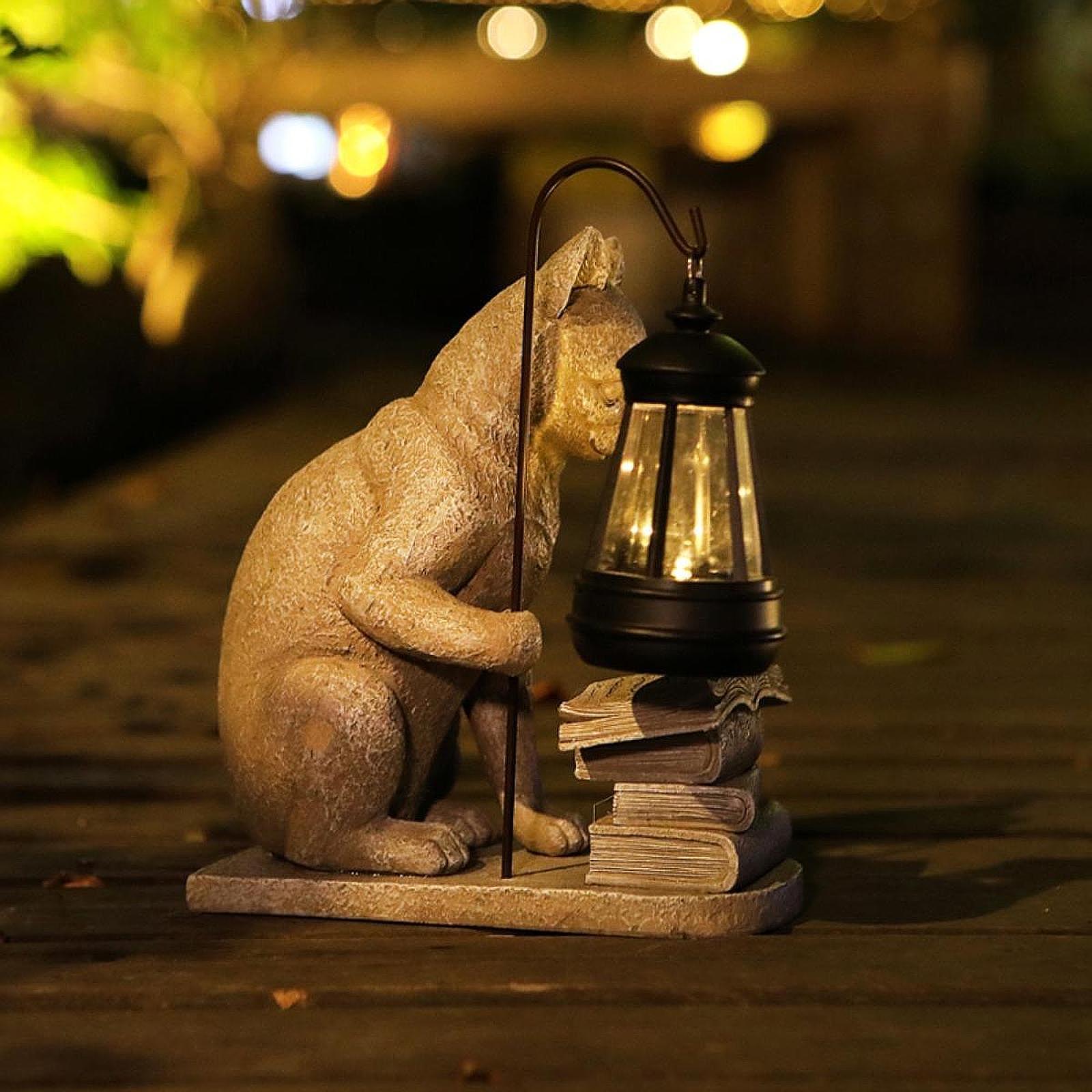 Cat Solar Garden Mini Statue S - Resin Art Light ulasan dan harga