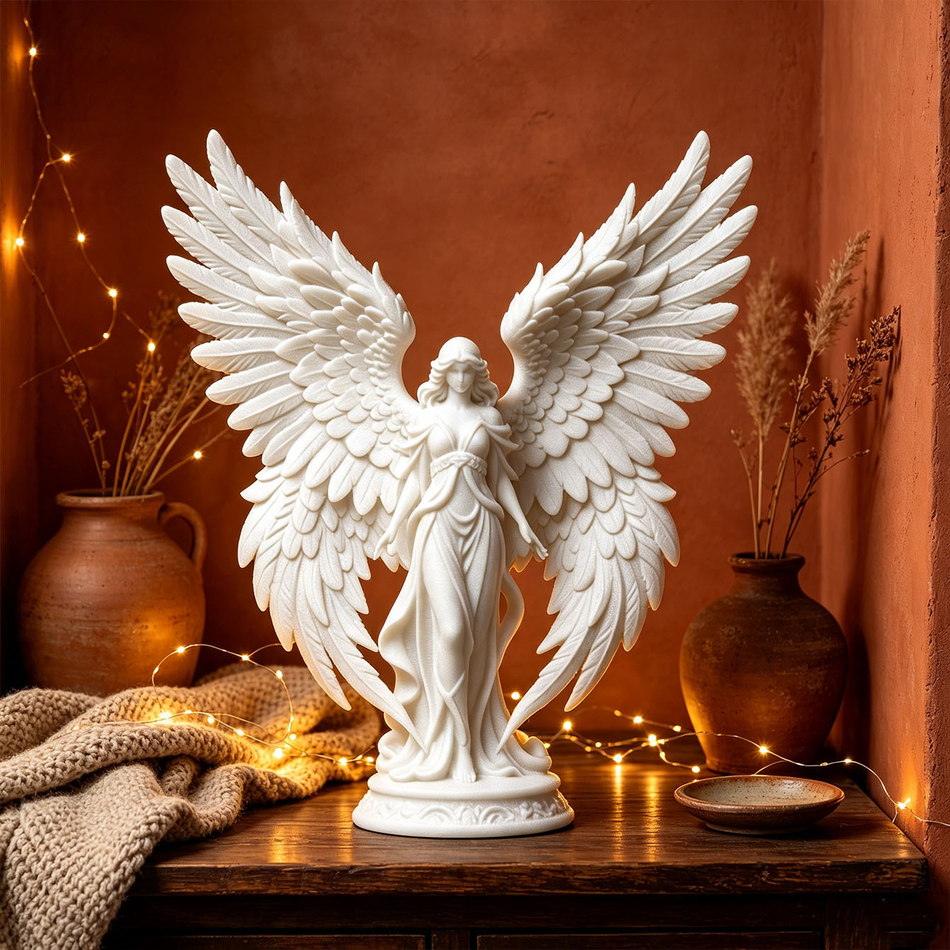 Light Luxury 3D Printed Angel  - Resin Art Light ulasan dan harga