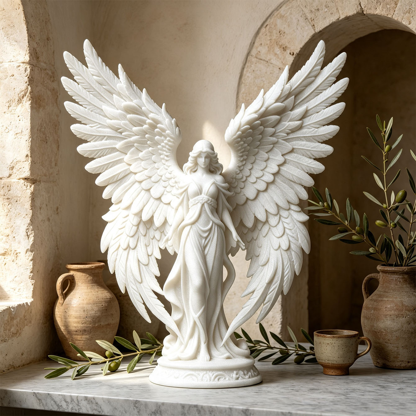 Light Luxury 3D Printed Angel  - Resin Art Light ulasan dan harga