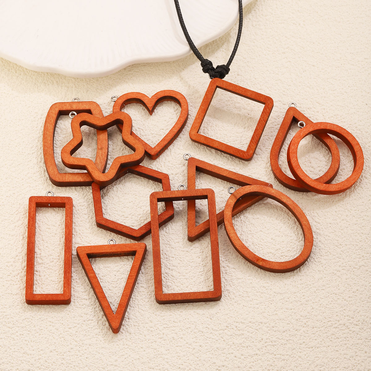 10PCS Triangle Rectangle Wood  - Resin Art Hanging ulasan dan harga