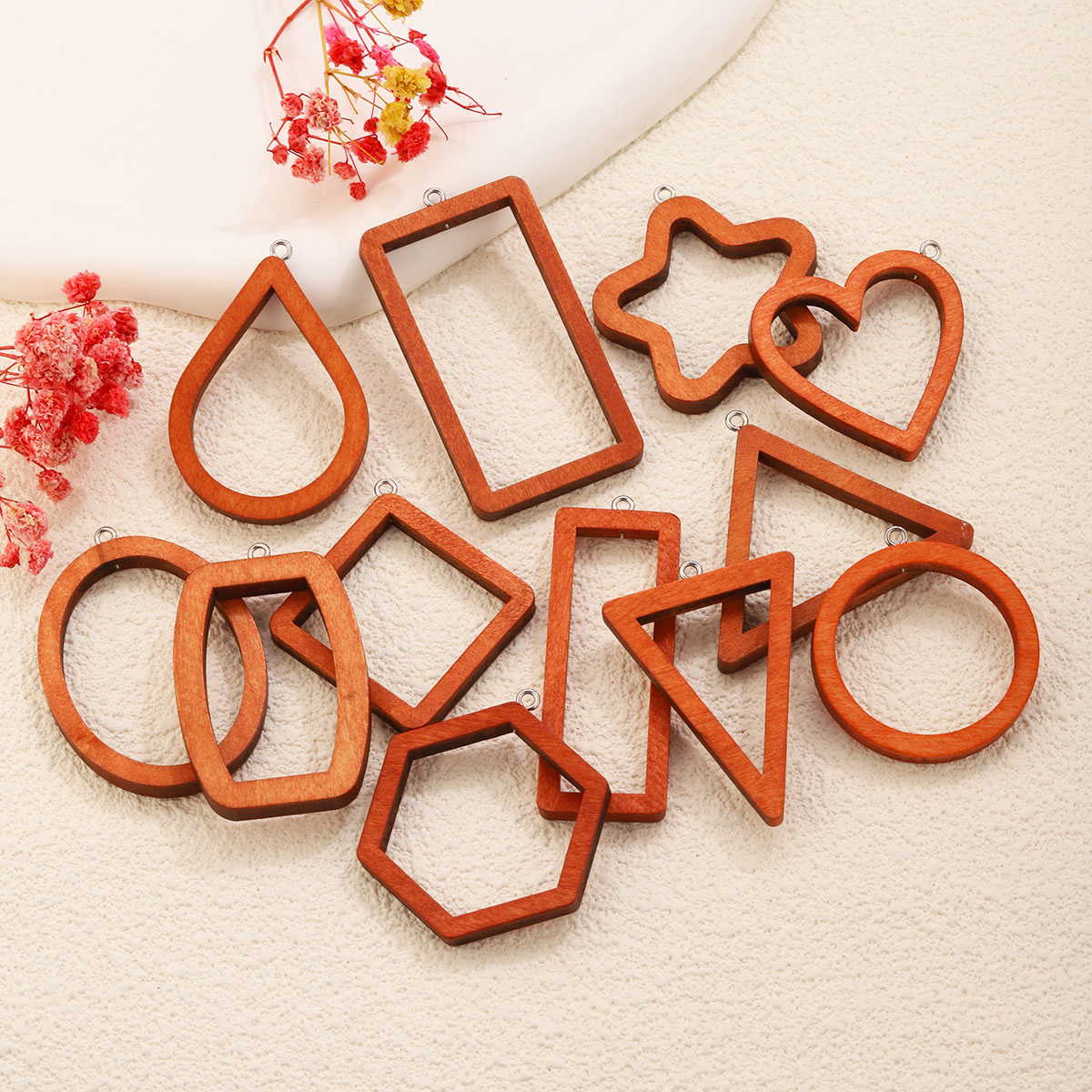10PCS Triangle Rectangle Wood  - Resin Art Hanging ulasan dan harga