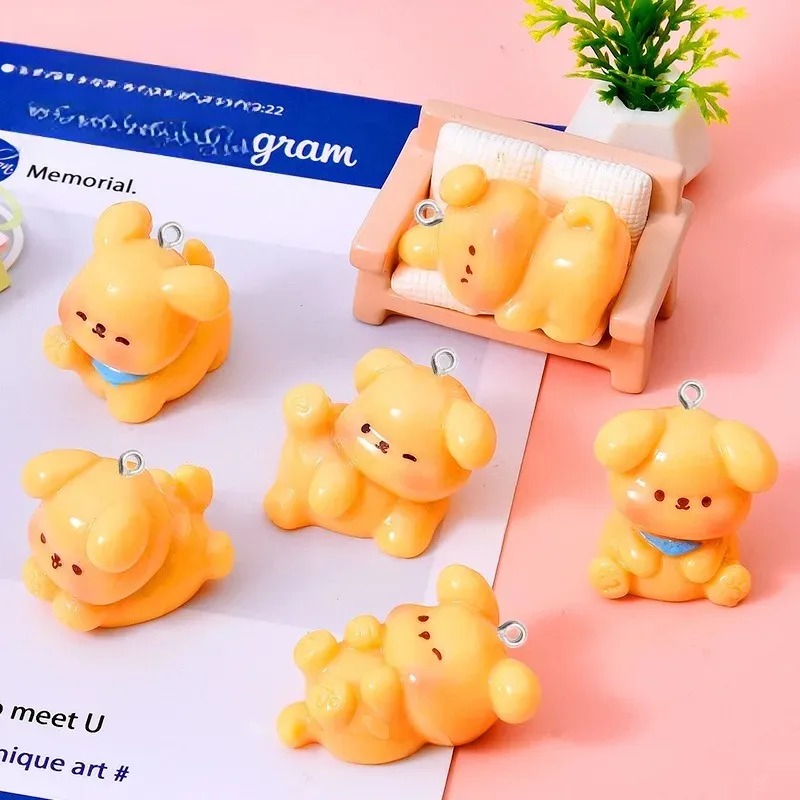 10Pcs Cute Cartoon Dog Acrylic - Resin Art Hanging ulasan dan harga