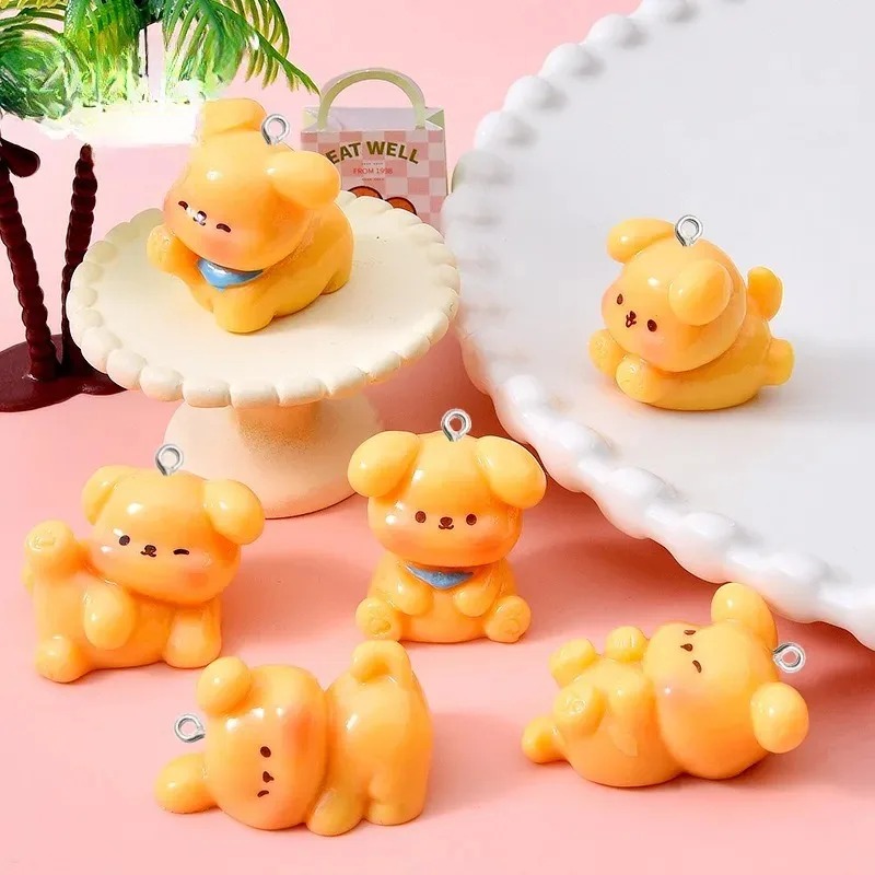10Pcs Cute Cartoon Dog Acrylic - Resin Art Hanging ulasan dan harga